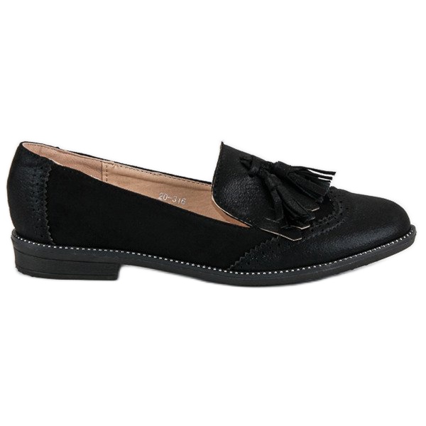 Bestelle Mocassins femininos elegantes preto 2
