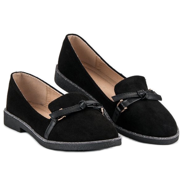 Bestelle sapatos de camurça elegantes preto 2