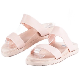 Chinelos de pó feminino rosa 1