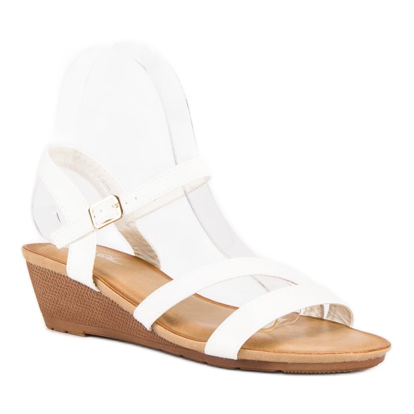 Bello Star Sandálias de cunha confortáveis branco 1