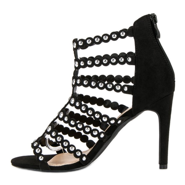 Sandálias pretas de salto alto preto 2