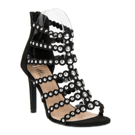 Sandálias pretas de salto alto preto 1