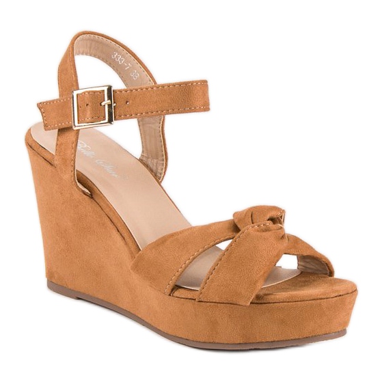 Bello Star sandálias de cunha marrom castanho multicolorido 1