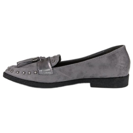 Mocassins com franjas cinza 1 Mocassins com franjas cinza 1