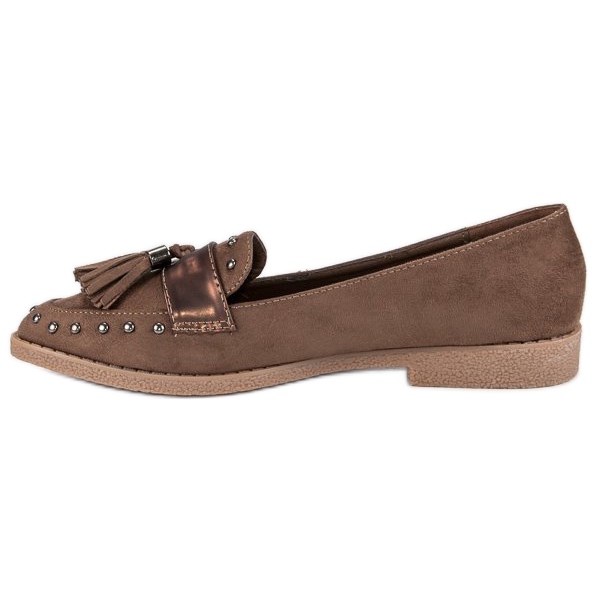 Mocassins marrons com franjas marrom 1