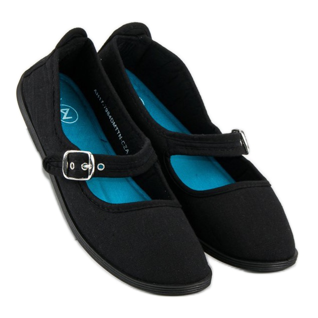 Bailarinas pretas com um cinto mckeylor preto 1