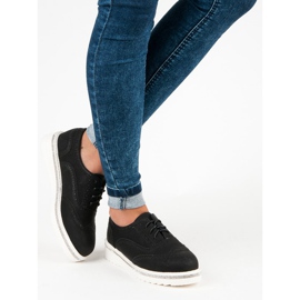 Ideal Shoes sapatos pretos com cadarço 2