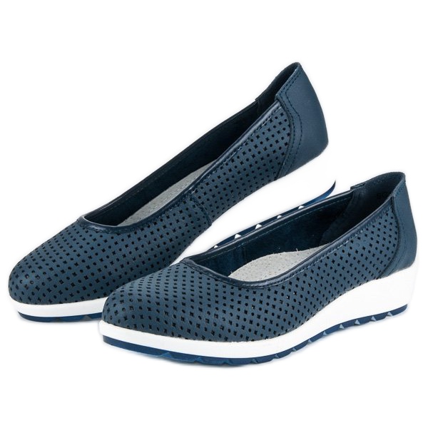 Bailarinas de couro vinceza azul 1