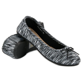 McKey Bailarinas de tecido com nervuras preto 2