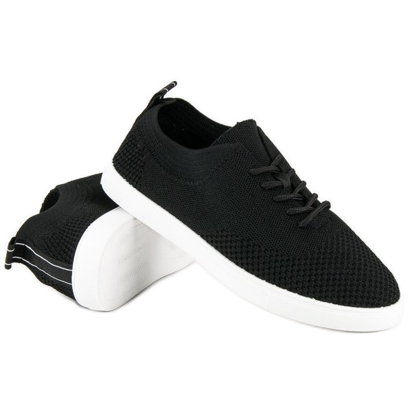 Super Me Tênis amarrado em tecido preto 1