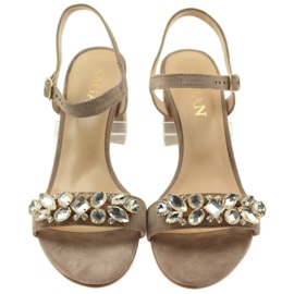 Sandálias no poste bege Sagan 53214 4