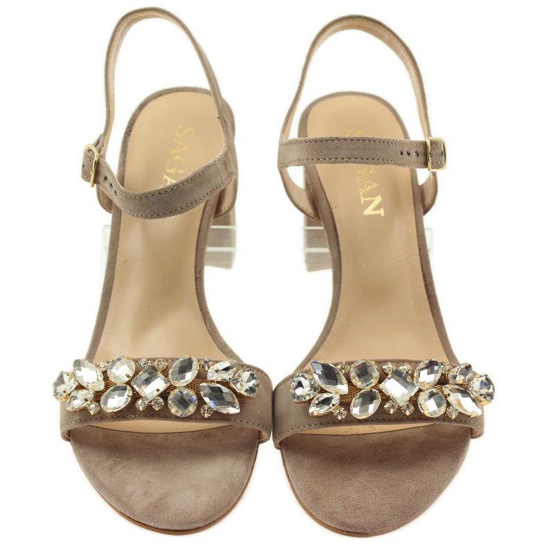 Sandálias no poste bege Sagan 53214 4