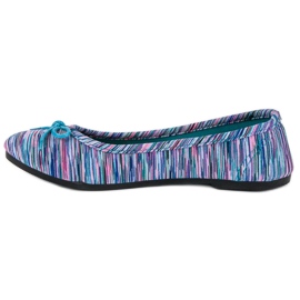 McKey Bailarina com Nervuras Têxtil azul rosa 1 McKey Bailarina com Nervuras Têxtil azul rosa 1
