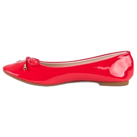 Ideal Shoes bailarinas vermelhas lacadas vermelho 1