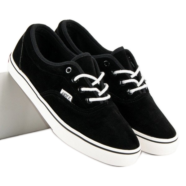 Andy Z tênis de camurça preta preto 1