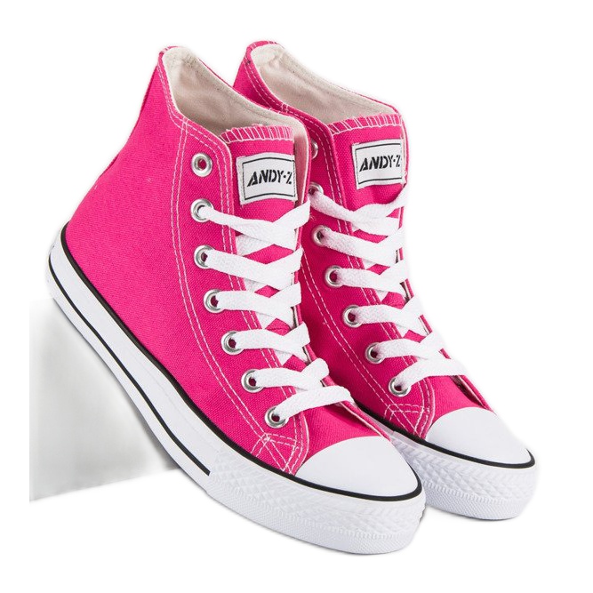 Andy Z Tênis clássico acima do tornozelo rosa 2