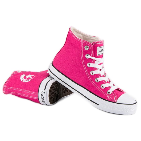 Andy Z Tênis clássico acima do tornozelo rosa 1
