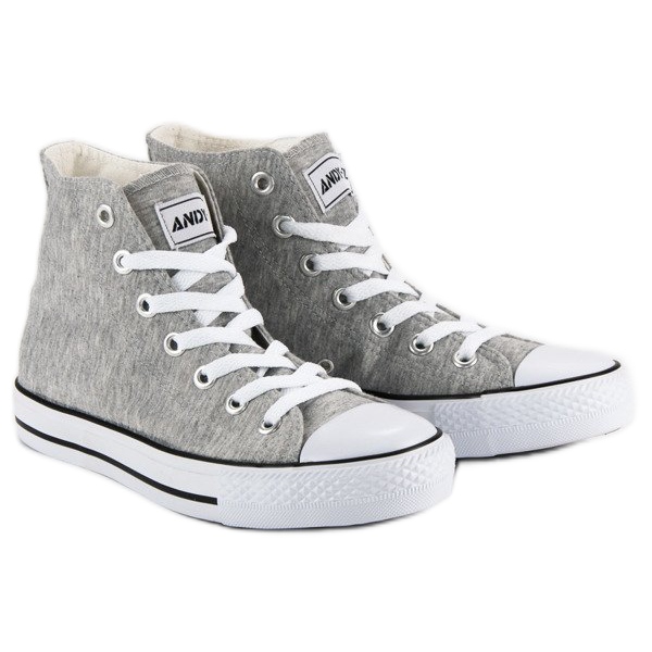 Andy Z Tênis clássico acima do tornozelo cinza 1