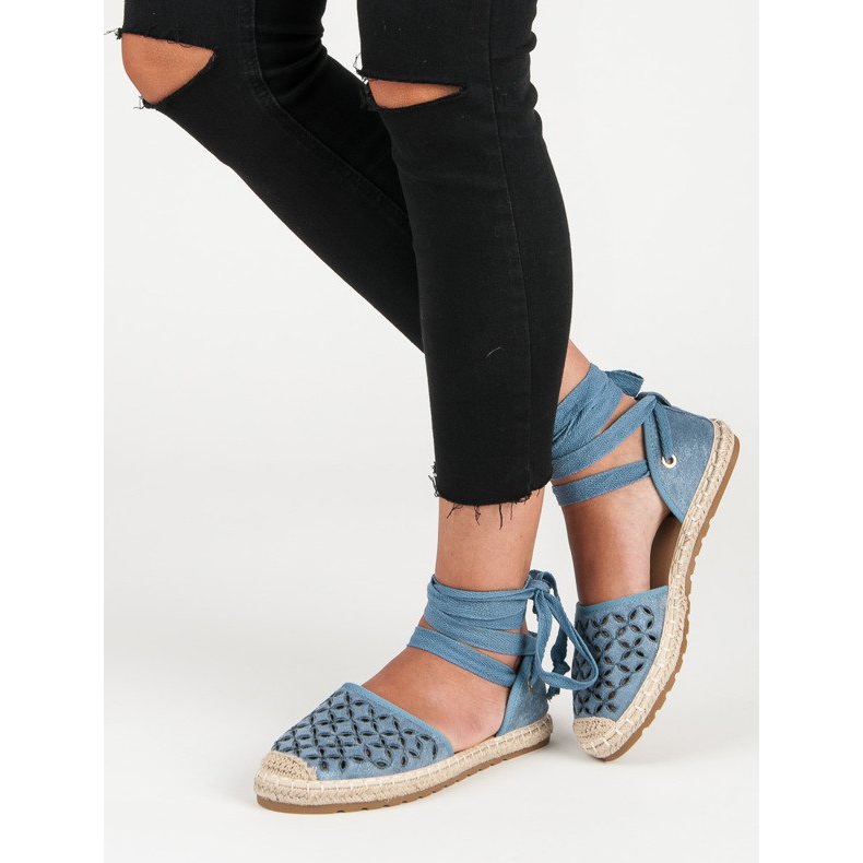 Sweet Shoes Alpercatas com nó azul 2 Sweet Shoes Alpercatas com nó azul 2