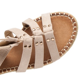 Vices Botas romanas rasas com encadernação marrom 1