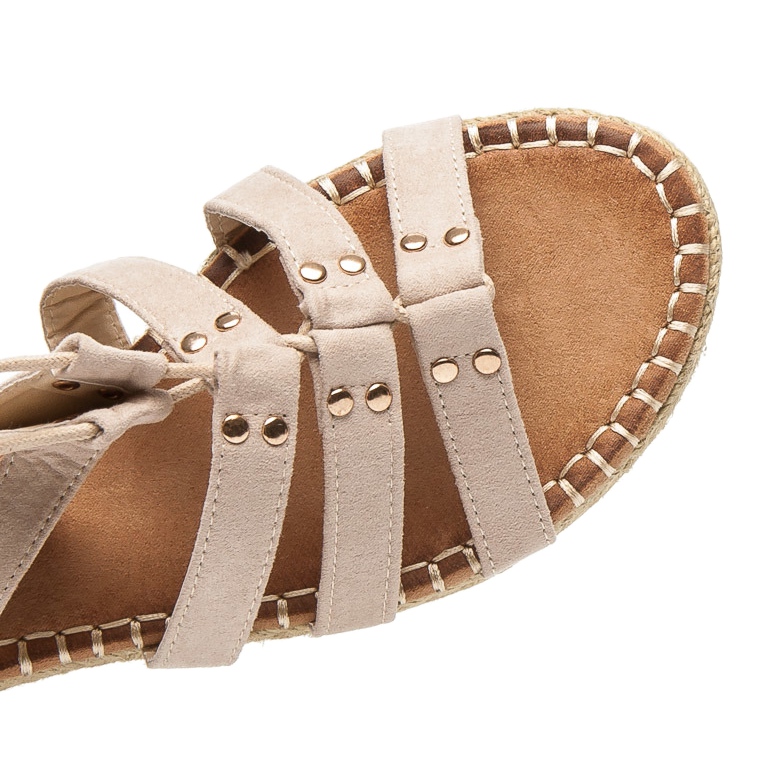 Vices Botas romanas rasas com encadernação marrom 1