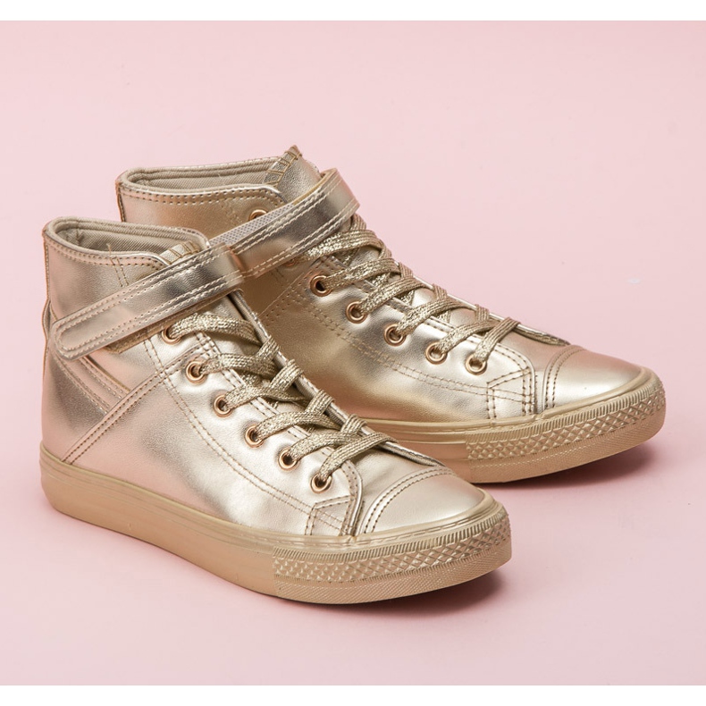 Seastar Tênis de renda alta amarelo 1