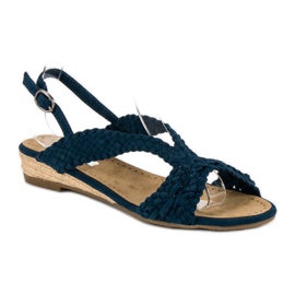 Corina sandálias de tecido azul marinho 1