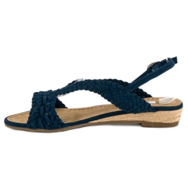 Corina sandálias de tecido azul marinho 2