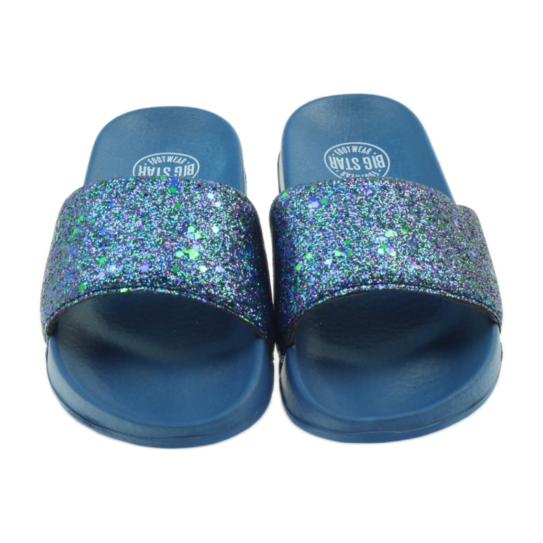 Chinelos perfilados Big Star glitter azul marinho 4