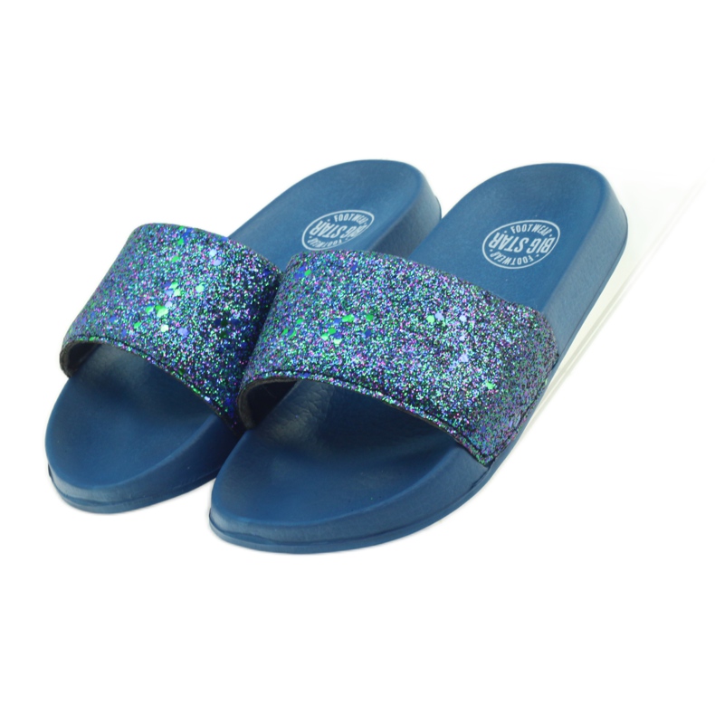 Chinelos perfilados Big Star glitter azul marinho 5