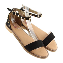 Sandálias pretas com tachas 117-11 pretas preto 2