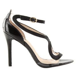 Sandália preta de salto alto 1443 preto 2