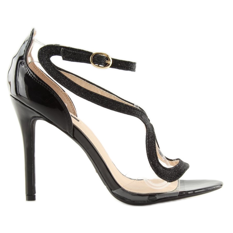 Sandália preta de salto alto 1443 preto 2