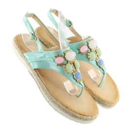Sandálias com pedras de menta 3072 menta azul 2 Sandálias com pedras de menta 3072 menta azul 2