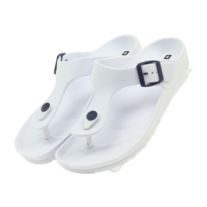 Sandálias femininas Big Star 274A158 branco preto 6