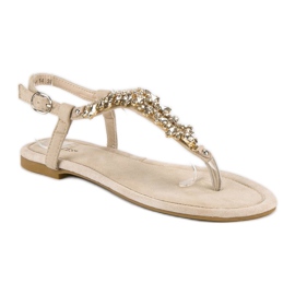 Vices Vícios elegantes de sandálias planas castanho 1