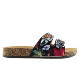 Chinelos de sola de cortiça preta 6231 preto 2