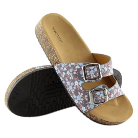 Chinelos de sola de cortiça cinza 6231 azul 1