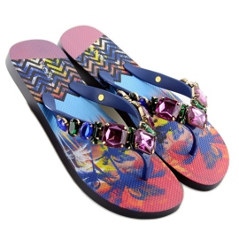 Chinelos com pedras 8250 Azul tolet 2