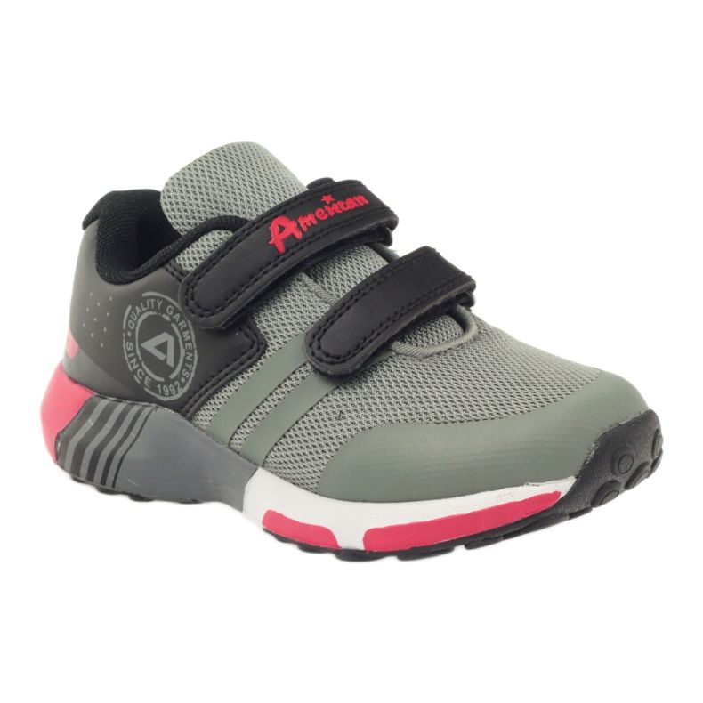 American Club Sapatos esportivos American ADI para crianças 16687 cinza preto vermelho 1