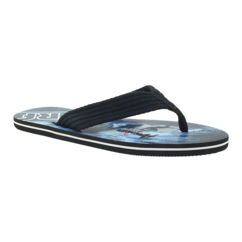 American Club Chinelos masculinos americanos SURF preto 1