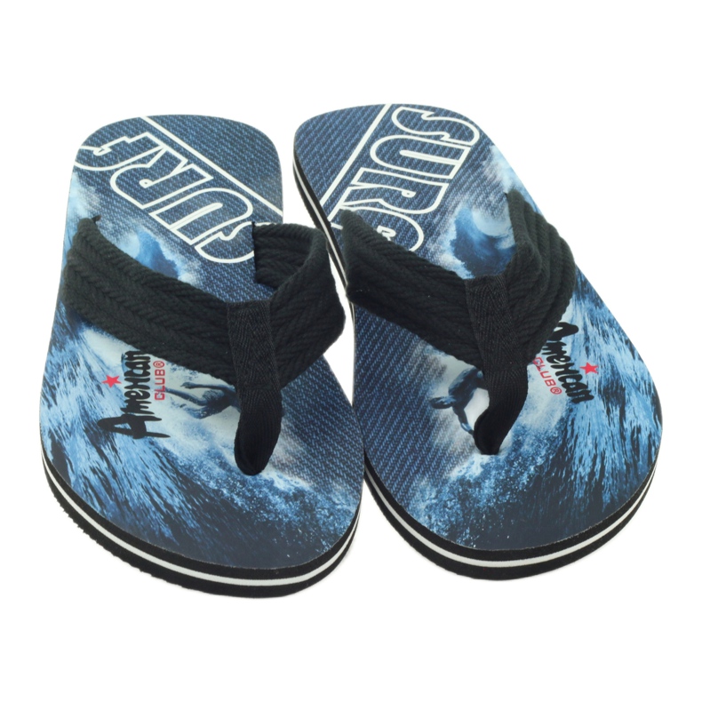 American Club Chinelos masculinos americanos SURF preto 3