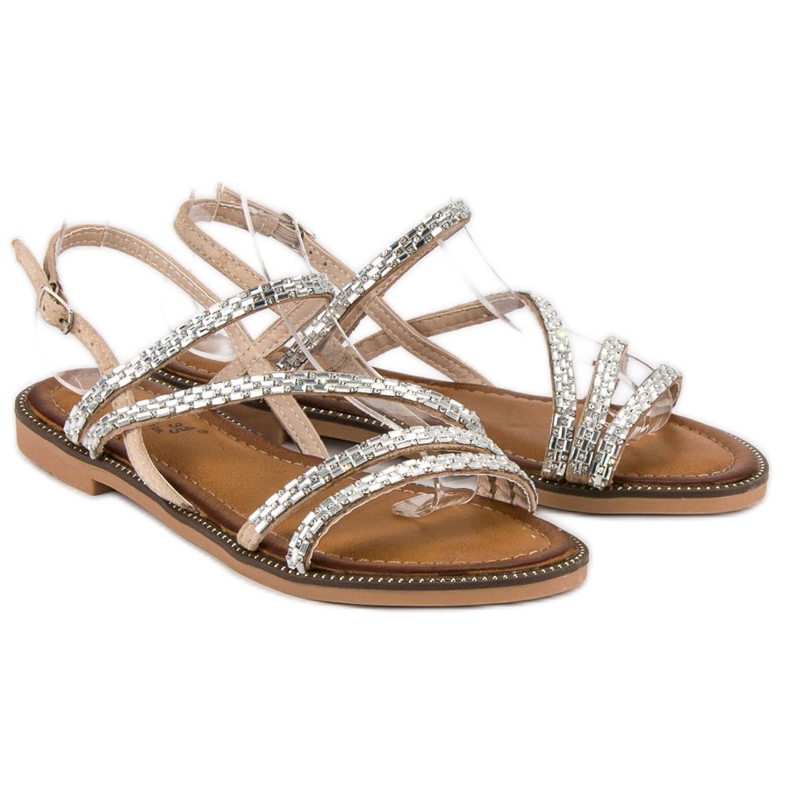 Fama Sandálias rasas estilosas castanho 1