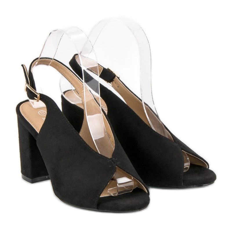 Lovery Sandálias de salto alto estilosas preto 1