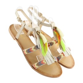 Sandálias estilo Boho em bege LQ-2662 Bege 2