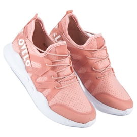 Calçados esportivos da moda branco rosa 1