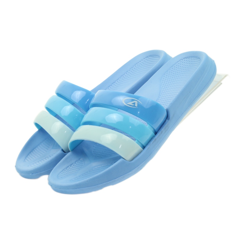 American Club chinelos de piscina femininos americanos azul 4
