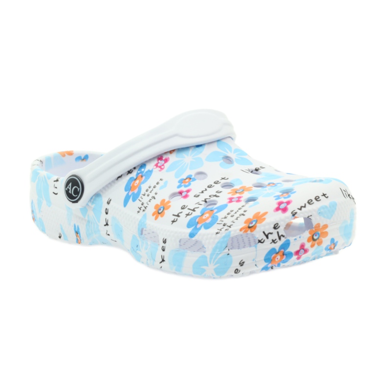 American Club chinelos de criança crocs americanos branco azul laranja rosa 1
