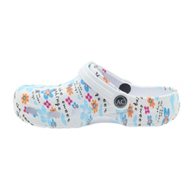 American Club chinelos de criança crocs americanos branco azul laranja rosa 2