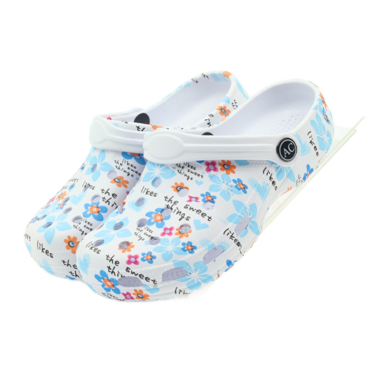 American Club chinelos de criança crocs americanos branco azul laranja rosa 4
